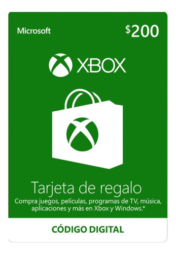 Tarjeta De Microsoft Xbox - 200 Mxn Código Digital