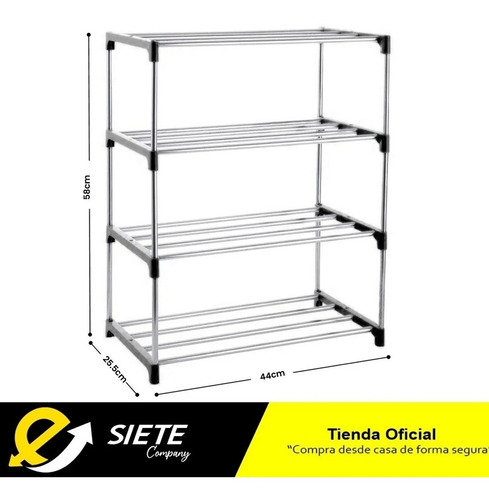 Imagen 3 de 9 de Zapatero Organizador De Zapatos Metálico 4 Niveles Practico