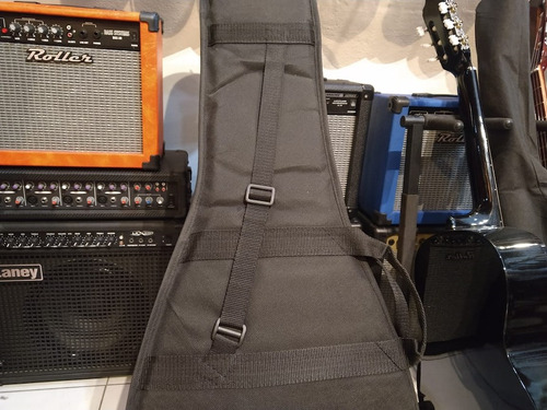 Imagen 6 de 10 de Funda Acolchada Bajo Eléctrico Tela Con Correas Y Bolsillo