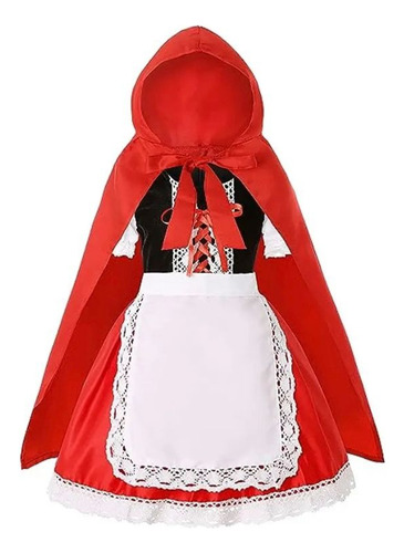 Vestido Chapeuzinho Vermelho Infantil Fantasia Com Capuz 