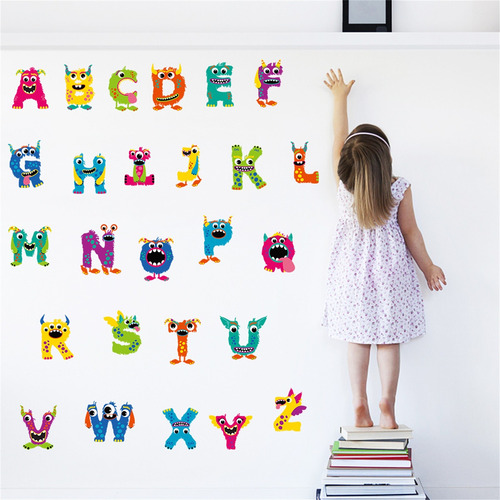 Adhesivo De Pared De Pvc Con 26 Letras, Extraíble, Mural Art