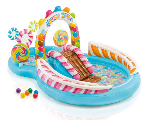 Piscina Infantil Centro De Juego Con Tobogan Intex