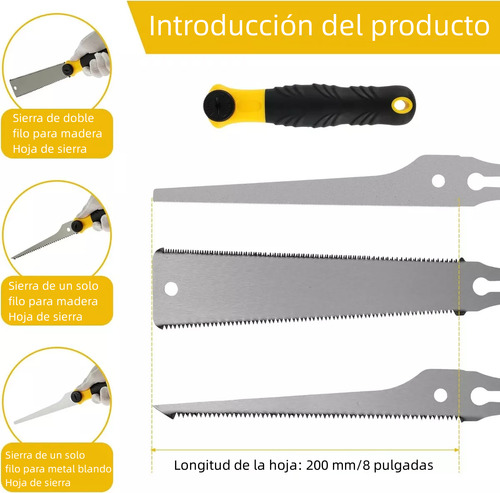 Sierra Japonesa Serrucho Japones Carpinteria Doble Filo Set3