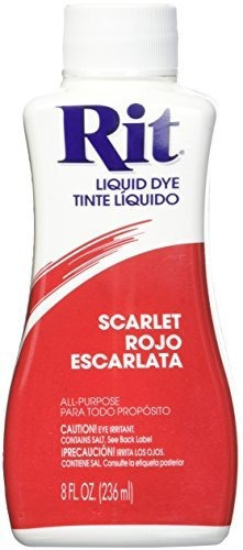 Tinte Líquido Rit, Rojo Escarlata, 8 Oz, 3-pack.