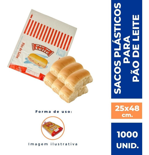 Saco Plástico P/ Pão De Leite 25x48 1000 Unidades