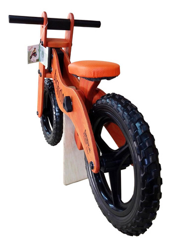 Imagem 4 de 4 de Bicicleta Infantil De Madeira Aro 12 - Bichiclo Laranja