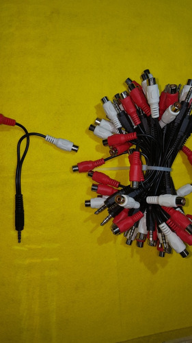 Cable De Audio Plugs 3.5 A Dos Rca Hembra (por 10 Unidades)