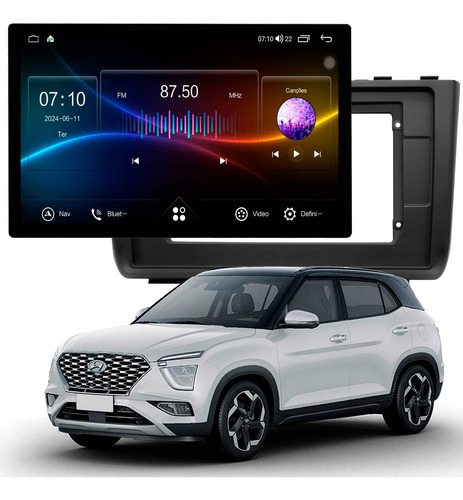Multimídia Creta 2022 Acima 4+64gb 2mix Octacore 2k 4g 13p