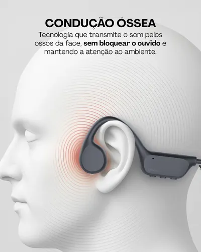 Fone De Condução Óssea Esportivo Microfone Ip68 Ipx8 Geonav