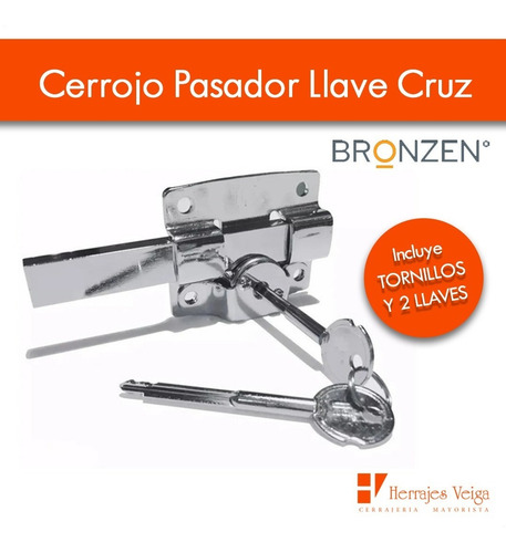 Imagen 3 de 9 de Cerrojo Pasador Llave Cruz Ref Premiun Superior Al Mejor! Ac