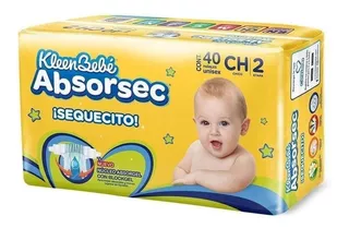 Pañales Kleenbebe Absorsec Unisex Chico 40 Piezas Etapa 2