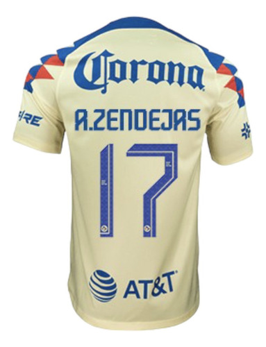 Jersey Local Playera A. Zendejas 17 Azul Crema 2023/2024