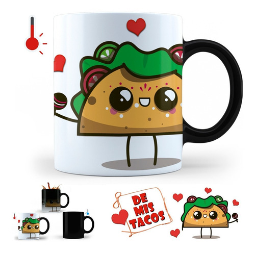 2 Tazas Mágicas Pareja Eres La Salsa De Mis Tacos Amor