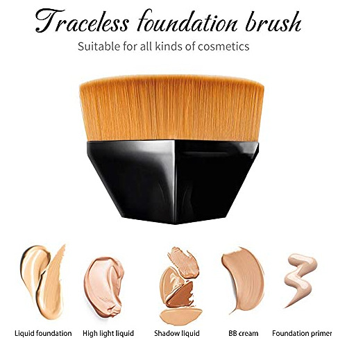 Brochas De Maquillaje, Flat Top Kabuki Hexagon Foundation Br