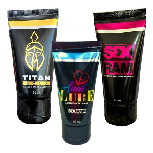 Pack 3 Gel Lubricante Titan Gold + Excitante + Anal