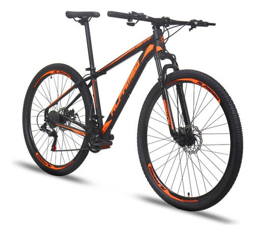 Mountain bike Alfameq ATX aro 29 19 21v freios de disco mecânico câmbios Indexado mtb cor preto/laranja