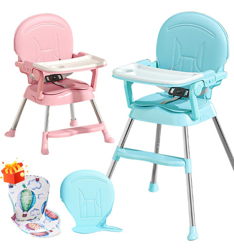 Periqueras Para Bebe, Silla Alta Para Bebe De Comer Plegable Color Azul Silla Para Comer Bebe