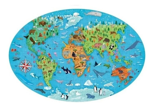 Imagen 2 de 4 de Rompecabezas Puzzle 205 Pzs C/ Libro Los Animales Del Mundo