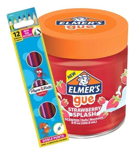 Slime Elmers Strawberry Splash + Colores Fantasy