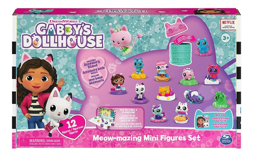 Gabby's Dollhouse - Conjunto 12 Mini Bonecos Meow-mazing