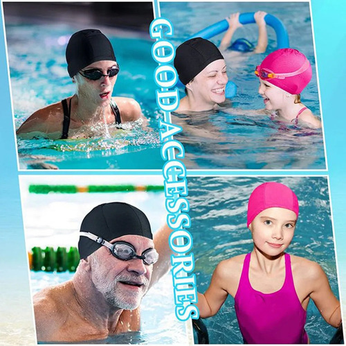 6 Gorros De Natación De Tela Impermeables Para Nadar