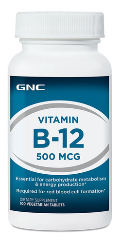 Vitamin B-12 500 Mcg 100 Tabletas Gnc