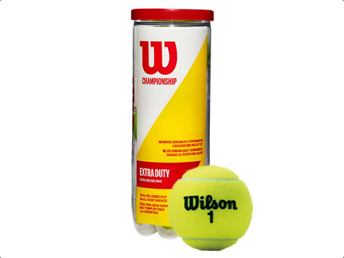 Bola de tênis Wilson Championship Extra Duty tubo cor amarelo com 3 unidades