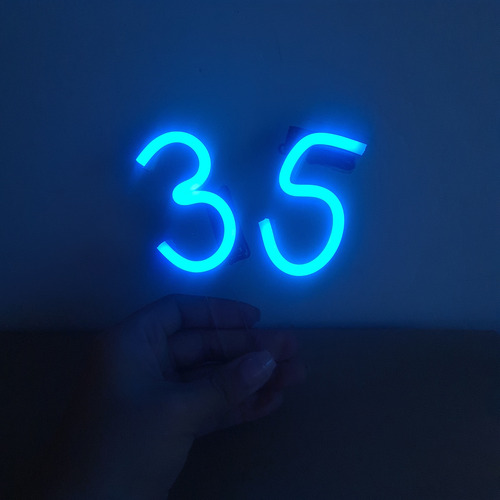 Vela Luz Neon Led - Números Para Pastel - Cumpleaños