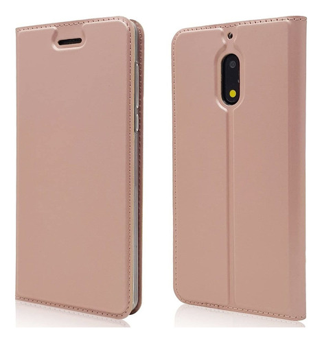 Para Nokia 6 Funda De Cuero Pu Con Tapa Cartera De Lujo I544