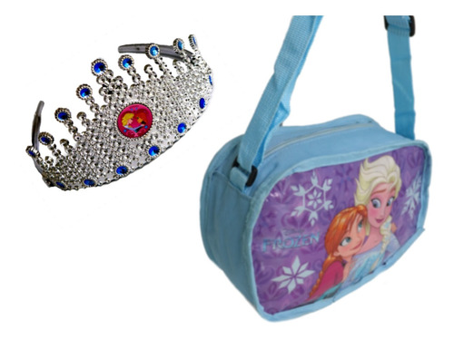 Bolsa infantil Bolsa Frozen para niñas + Tiara Corona Cabelos