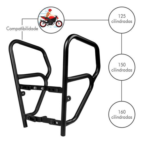 Imagem 6 de 10 de Protetor Motor Carenagem Com Pedaleira Ybr 125 Factor 125