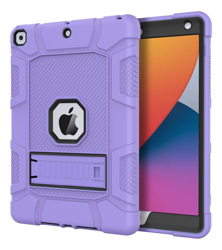 Funda Para iPad Generacion 7 8 Y 9 Resistente Morado Claro