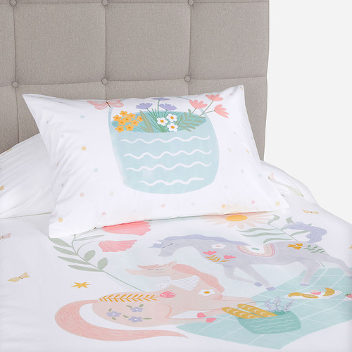 Funda Plumón Algodón Coleccion Kids Unicorniofolk 1,5 Plazas