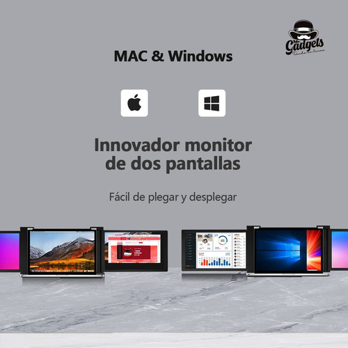 Imagen 4 de 10 de 2 Pantallas Para Laptop Portátil Doble Monitor 13,3'' 1080p