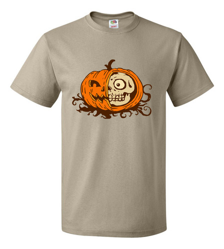 Playera Camiseta Disfraz Halloween Calabaza Con Esqueleto 