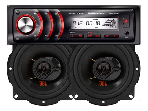 Estereo Crown Mustang + Parlantes Jbl Flex 5 PuLG 50rms