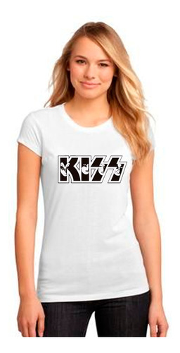 Polera Manga Corta Dama Banda Musical Kiss