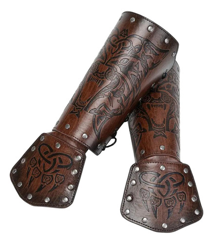 Brazaletes Medievales Steampunk Muñequera De Cuero Pu A