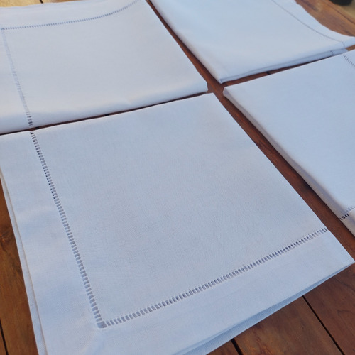 Kit Com 12 Guardanapos Ponto Ajour Mesa Posta 45 X 45 Cm Cor Branco Bordado Ponto Ajour