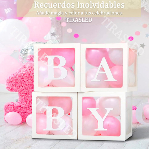 Baby Shower Caja Globo Caja Decoración Para Fiestas Led Letras Bebés oferta Cajas De Cartón Para Transparente