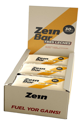Box De 12 Barras De Proteina Zein Bar Tres Leches 100gr-zein