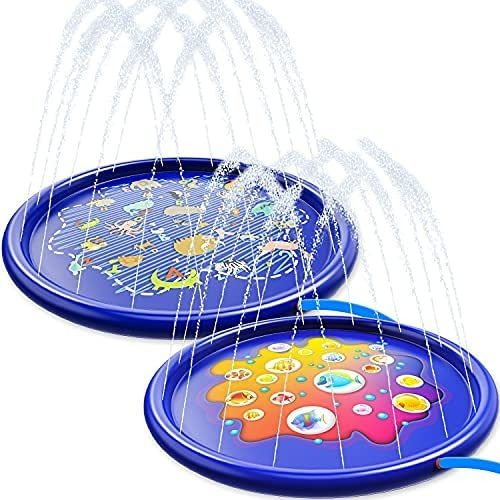 Alfombra De Agua Con Rociadores Diseño Animales Juego 2 Pzs