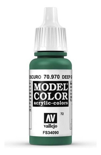 Vallejo Model Color 17ml Pintura Acrílica Color 72 Verde Oscuro 70.970