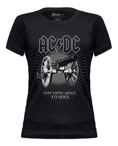 Camiseta Baby Look Acdc Stamp Bb460 For Those About To Rock