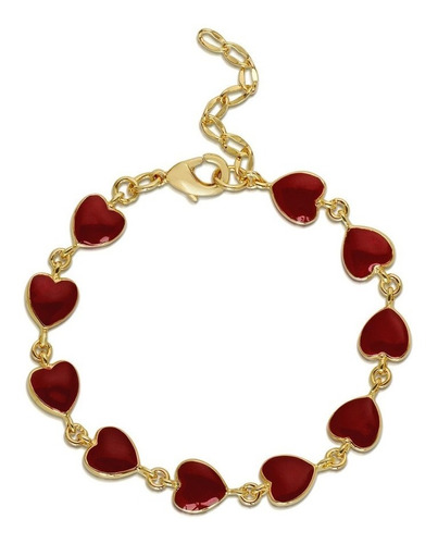 Brazalete Link Corazones Rojo