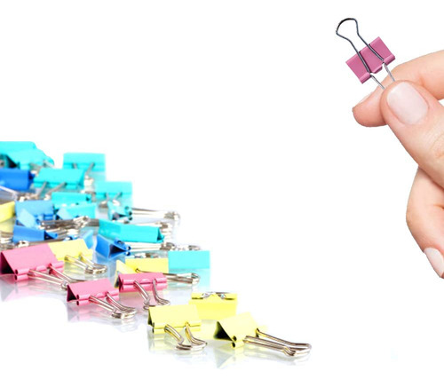Mini Clips De Papel Para Carpeta 120 Unidades Color 0.59 Pul