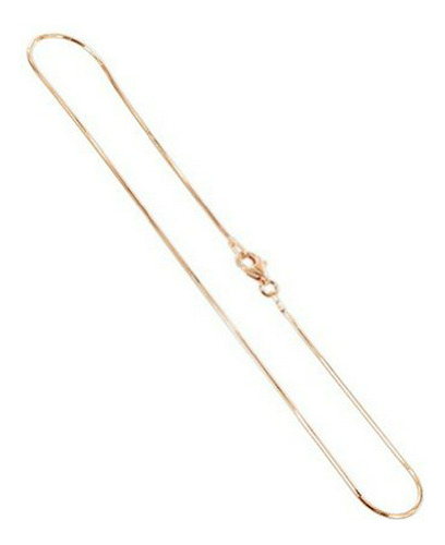 14k Rose Gold Over Silver Diamond-cut 1mm Snake Foot Chain 