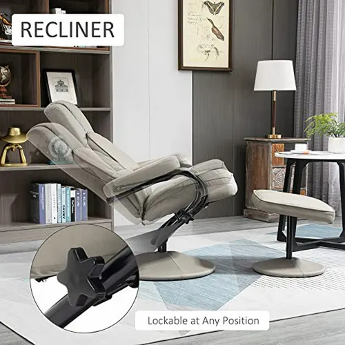 Sillón Reclinable Homcom Con Reposapiés, Gris