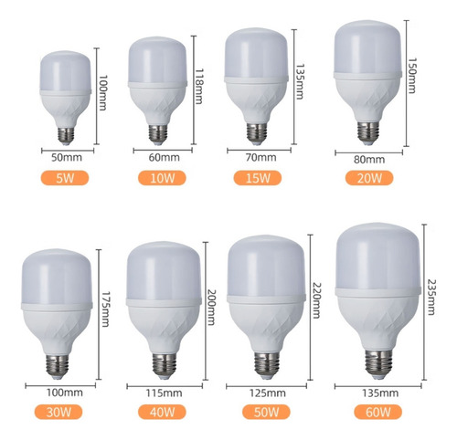 15w Foco Bala Super Led Maxima Potencia Industrial 1500lm Blanco Frío