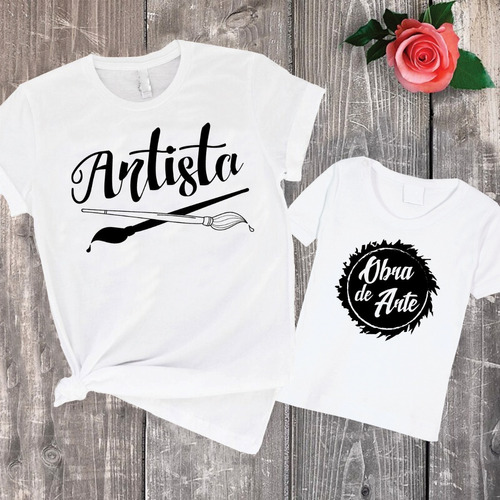 Combo Remera Madre E Hija Combinadas Obra De Arte Mujer Nena